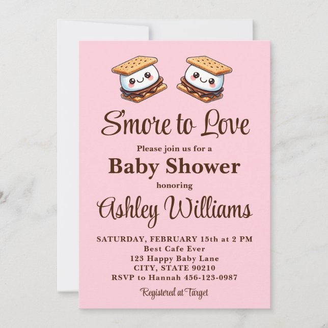 Invitation S'more to Love Baby shower Fun Automne Hiver (Devant)