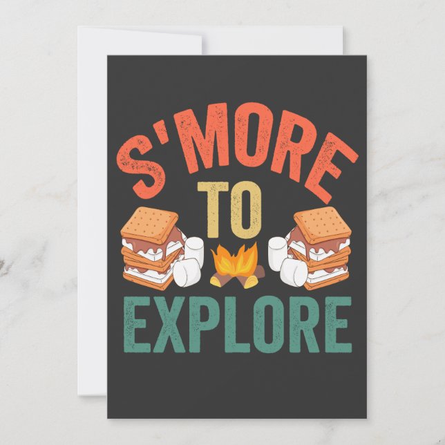 Invitation S'mores à explorer drôle de terrain de camping de  (Devant)