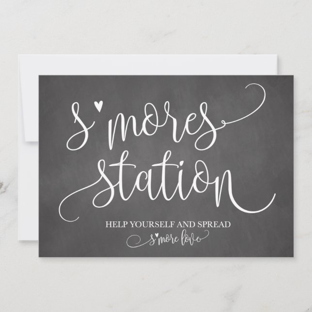 Invitation S'mores Station Signalisation de fête préférée 5x7 (Devant)