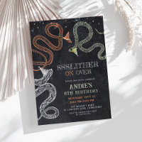 Snake Party Chalkboard Reptile Anniversaire