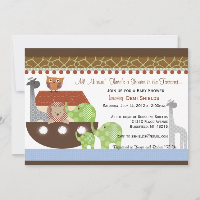 Invitation snob d'arche de Noahs (Devant)