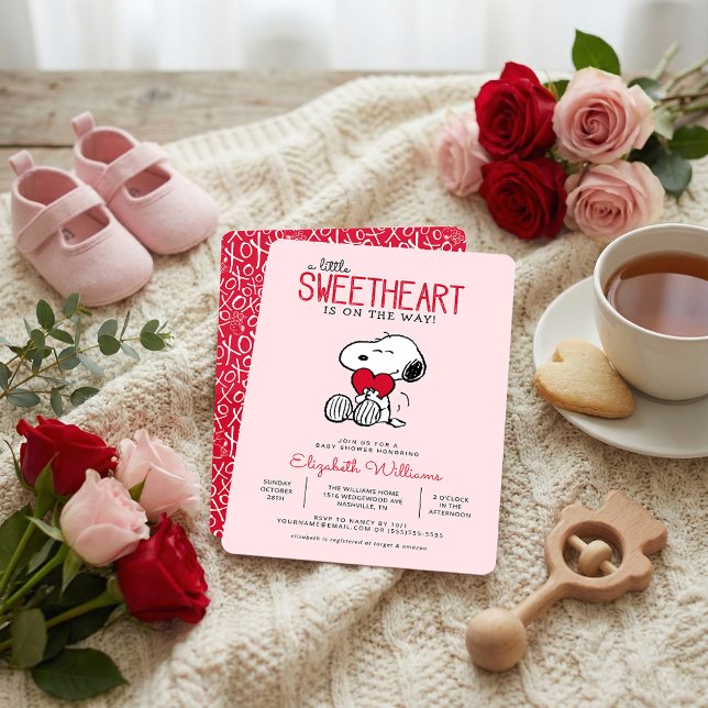 Invitation Snoopy | Baby shower amoureux (Créateur téléchargé)