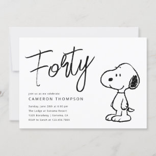 Invitation Snoopy d'arachides - 40e anniversaire