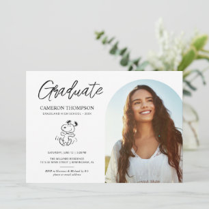 Invitation Snoopy d'arachides   Fête de la fin d'études