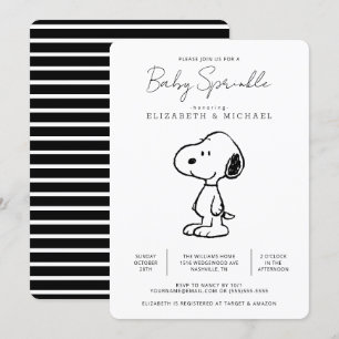 Invitation Snoopy d'arachides - Saupoudrer bébé