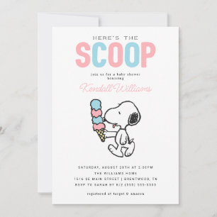 Invitation Snoopy d'arachides   Voici le Scoop - Baby shower