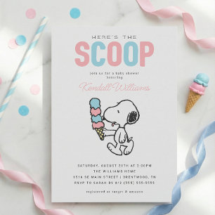 Invitation Snoopy d'arachides   Voici le Scoop - Baby shower