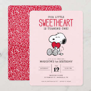 Invitation Snoopy   Notre petit amour premier anniversaire