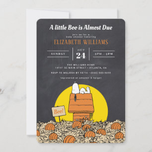 Invitation Snoopy   Un petit livre est presque dû Baby shower