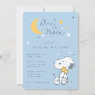 Invitation Snoopy & Woodstock   Baby Shower Over the Moon