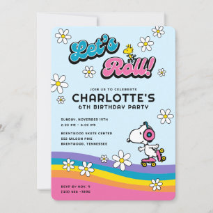 Invitation Snoopy & Woodstock - Patinage à rouleaux Super Ann