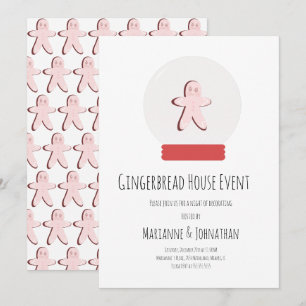 Invitation Snow Globe Gingerbread Maison Décoration Party