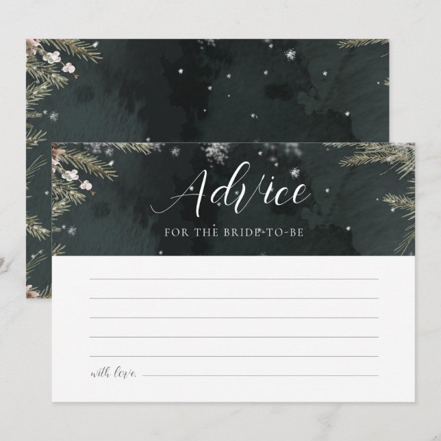 Invitation Snow In Love Advice Card (Devant / Derrière)