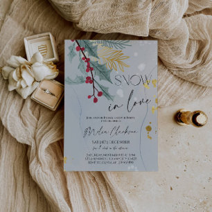 Invitation Snow in Love   Fête de douche de mariage de Noël