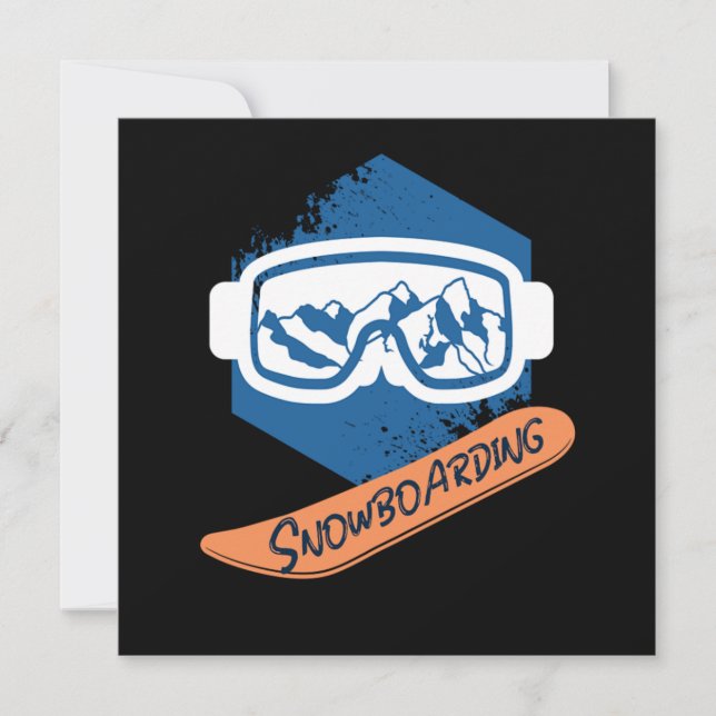 Invitation Snowboard Snowboarder Cool Winter Sports Gift (Devant)
