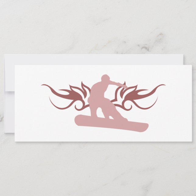 Invitation snowboard tribal (Devant)