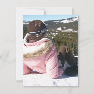 Invitation snowboardeur de montagne en cuivre