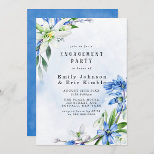 Invitation Snowdrops Scilla Spring Floral Engagement Party