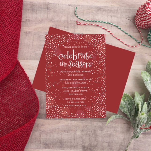 Invitation Snowfall Fêtons la fête de la saison (Créateur téléchargé)