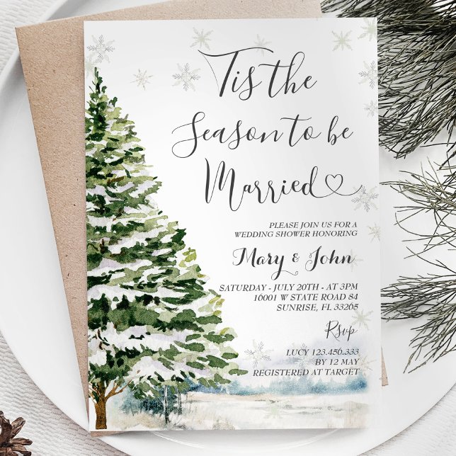 Invitation Snowflake hiver Noël Arbre Mariage (Créateur téléchargé)