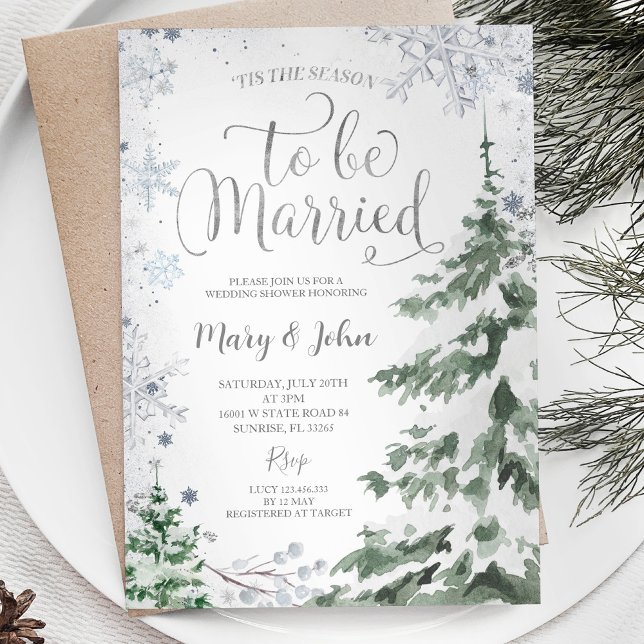 Invitation Snowflake hiver Noël Arbre Mariage (Créateur téléchargé)