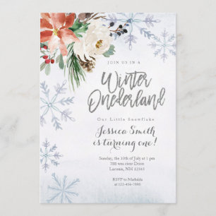 Invitation Snowflake Hiver Onederland 1er anniversaire