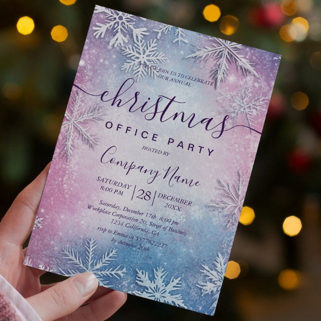 Invitation Snowflakes colorés Bureau de Fête (Créateur téléchargé)