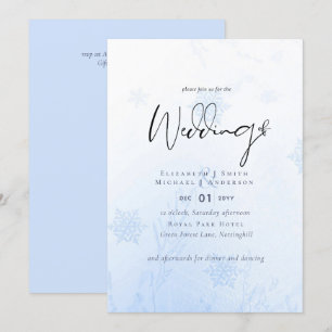 Invitation Snowflakes en décembre Budget de mariage d'hiver