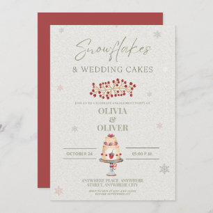 Invitation Snowflakes et mariage gâteau fiançailles