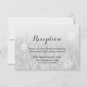 Invitation Snowflakes & Forêt de Neige Réception de mariage d