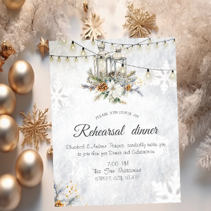 Invitation Snowflakes Lantern String Dîner de répétition