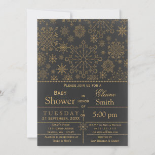 Invitation Snowflakes parties scintillant or Baby shower d'hi