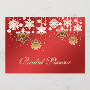 Invitation Snowflakes sur une douche nuptiale mariage rouge I
