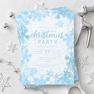 Invitation Snowflakes Turquoise Exclusive Entreprise Noël