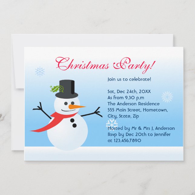 Invitation Snowman (Devant)