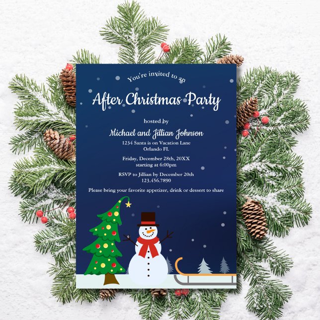 Invitation Snowman d'hiver après la fête de Noël (Créateur téléchargé)