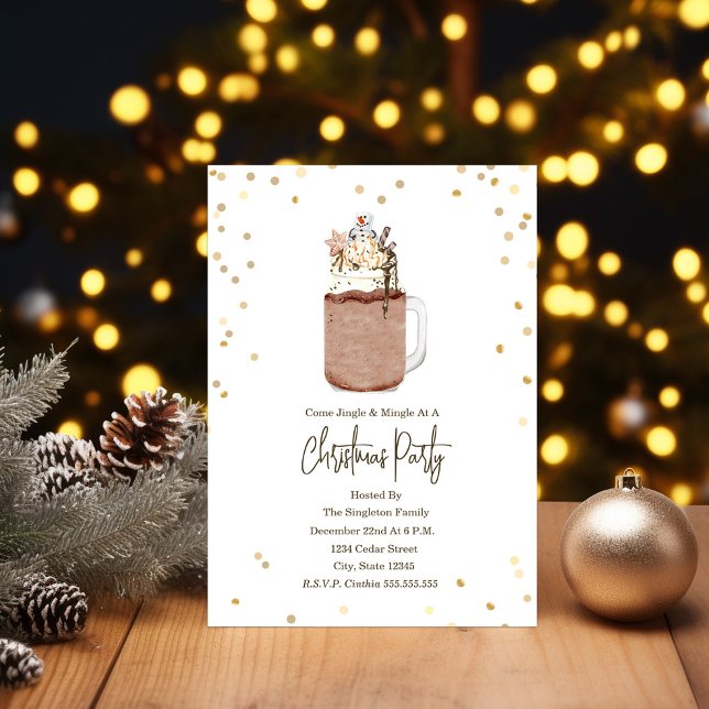 Invitation Snowman Mason Jar Milkshake fête de Noël (Créateur téléchargé)