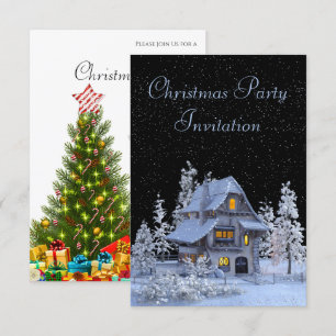 Invitation Snowy Forest Scenery Fête de Noël