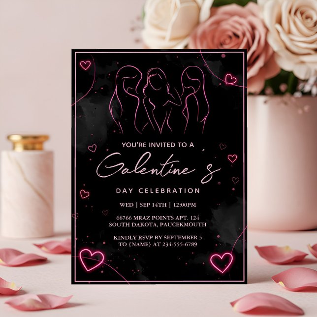 Invitation So Love Cute Femme Ado Fille Galentines Jour Vacan (Créateur téléchargé)