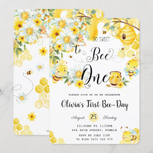 Invitation So Sweet to Bee One mignonne Bees 1er anniversaire