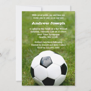 Invitation Soccer à thème Bar Mitzvah