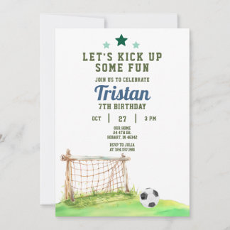Invitation Soccer C'est le jeu N'importe quel âge Anniversair