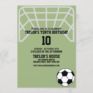 Invitation Soccer Field Sports Custom Anniversaire