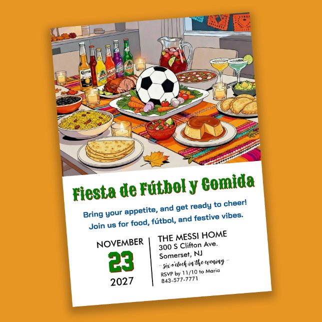 Invitation Soccer Fiesta de Fútbol y Comida (Créateur téléchargé)