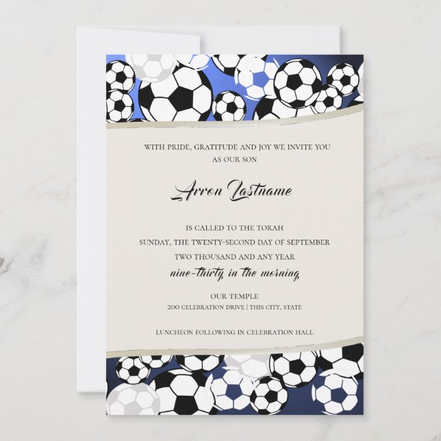 Invitation Soccer Invitational Bar Mitzvah (Dos)