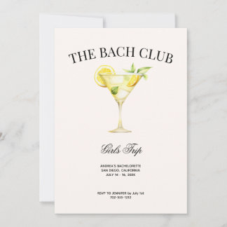 Invitation Social Club Lemon Cocktail Bach Itinéraire et