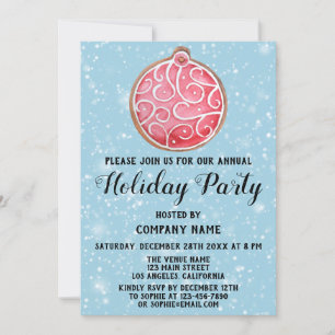 Invitation Société de biscuits de Noël Fête de Noël Boule Rou