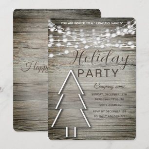 Invitation Société de bois rustique Fête de vacances