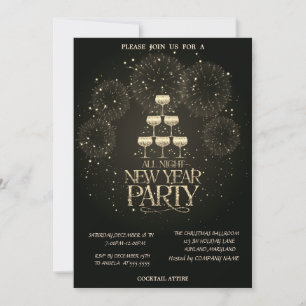 Invitation Société de feux d'artifice de verre de champagne d
