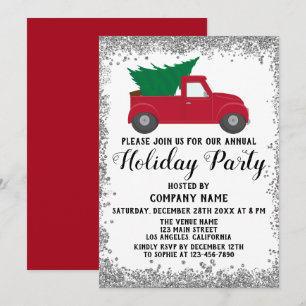 Invitation Société de l'arbre de Noël du camion rouge Fête de